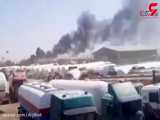 فیلم لحظه آتش‌سوزی کامیونها در گمرک دوغارون در مرز ایران