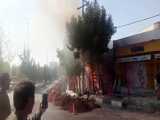 حادثه ترکیدگی لوله گاز به علت حفاری در بلوار شاهد منطقه گیلاوند