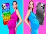 تفریح :ترفند زن باردار زشت در برابر زن باردار زیبا توسط بچه های 123 GO LIKE