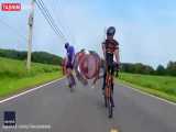 برخورد آهو با دوچرخه‌سواران در نیوجرسی آمریکا