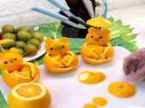 کلیپ میوه آرایی با پرتقال .مناسب در میهمانی و تولد کودکان