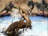 مستند حیات وحش - حمله تمساح به بابون - راز بقا - شکار حیوانات