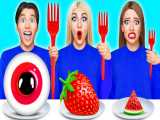 سرگرمی بانوان - چالش ها و موقعیت های خنده دار خوردن غذای غیر واقعی MultiDO