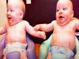 کلیپ های خنده دار بچه ها | بامزه ترین نوزادان دوقلو