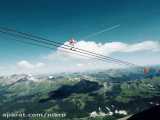 بند بازی روی کابل‌های تله‌کابین در سوئیس