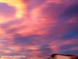 ویدیو حیرت انگیز از ابر ها در آسمان در غروب