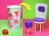 چگونه با لیوان کاغذی ، میز و صندلی بسازیم؟ آموزش ساخت میز و صندلی مینیاتوری