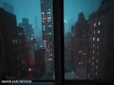 تایم لپس یک شب بارانی از پنجره اتاقی در نیویورک | (صدای محیط | قسمت 76)
