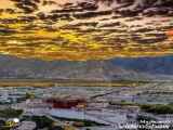 آسمان زیبای شهری در تبت و آسیای شرقی
