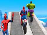 رانندگی احمقانه در مسابقات بازی GTA 5 مرد عنکبوتی ، هالک و دیگر ابر قهرمانان