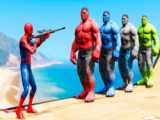 درگیری هالک و مرد عنکبوتی در بازی GTA 5 ، مبارزه ابر قهرمان ها در بازی