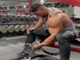 Sited dumbbell Hammer Biceps curl on inclined bench/جلو بازو چکشی رو میز شیبدار