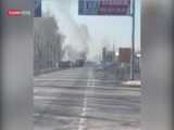 انهدام یک کامیون روسی توسط نیروهای مدنی اوکراین