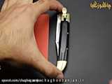 چاقوی ضامن فشاری دسته رزین اپکسی ( چهار نوع رنگ بندی) 16 سانتی استاد عباس