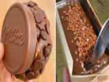 تزیین کیک شکلاتی بستنی مینیاتوری | طراحی کیک ریز رنگارنگ رضایت بخش