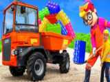 ماشین بازی کودکانه اسباب بازی کودکانه اسباب بازی بلوک های خانه سازی در کامیون
