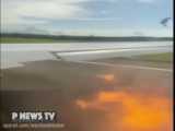 تصاویری ترسناک از آتش گرفتن موتور هواپیما حین پرواز