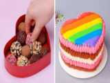 ایده های تزیین کیک شکلاتی رنگین کمانی مینیاتوری | کیک شکلاتی و رنگین کمانی