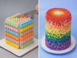 ایده های تزیین کیک شیرین مینیاتوری گوزن شمالی | کیک کوچک رنگین کمانی توسط شیرینی