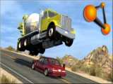 تصادفات خوفناک تریلی و ماشین های گران در بازی BeamNG.Drive