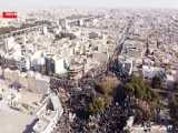 تصاویر هوایی از حضور باشکوه مردم قم در راهپیمایی ۲۲ بهمن
