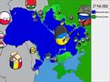 نقشه ی جنگ روسیه و اوکراین روی نقشه و به سبک کشور های توپی