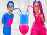 برنامه کودک ساشا - ساشا جدید - چالش نوشیدنی های رنگی - کودک سرگرمی