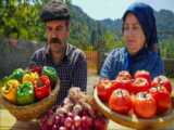 زندگی روستایی : غذای ترکی بادمجان - بادمجان شکم پر