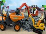 ماشین بازی کودکانه - وسایل نقلیه ساختمانی روی پل کامیون یدک کش-برنامه کودک