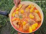 لذت آشپزی | روش تهیه خوراک سینه مرغ با سیب زمینی در خانه