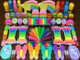 آموزش مخلوط کردن اسلایم های رنگی رنگی - اسلایم بازی کودکانه - واتر اسلایم کیوت