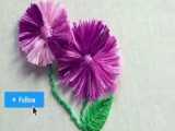 آموزش گلدوزی گلدوزی گل دوخت گل بابونه گل ۳ پر آموزش دوخت embroidery