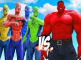 نبرد ابرقهرمانان/تیم مرد عنکبوتی در مقابل هالک قرمز/اسپایدرمن رنگی Vs هالک قرمز