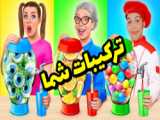 چالش غذایی  در مقابل غذای آبی! چالش غذا چالش رنگ! Mukbang توسط Pico Pocky