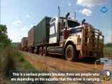 کامیون بسیار خطرناک مهارت حمل و نقل بسیار خطرناک. تجهیزات حمل و نقل بار بزرگ