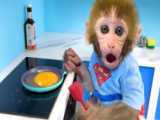 برنامه کودک بچه میمون بی بی - غذا خوردن بچه میمون - حیوانات خانگی