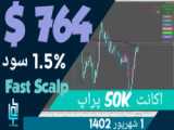 778 دلار سود معادل 1.5 درصد در اکانت 50K پراپ در لایو اینستاگرام