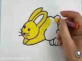 نقاشی کودکانه - آموزش کشیدن نقاشی خرگوش بامزه