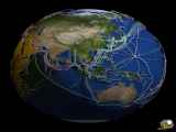 نقشه ای از کابل های فیبر نوری اینترنت در عمق اقیانوس های جهان