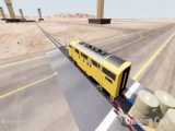 لحظه تصادف قطار با تریلی در بازی BeamNG Drive