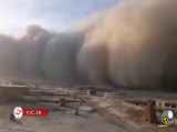 لحظه ورود طوفان گرد و غبار به شهرستان کلاله در استان گلستان
