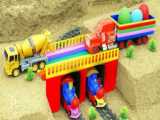 ماشین بازی کودکانه/اسباب بازی کودکانه/اسباب بازی356/ساخت پل بتنی با بلوک بازی
