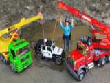 ماشین بازی کودکانه - بازی ماشین جدید - ماشین پلیس ، بیل مکانیکی، کامیون و جرثقیل