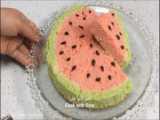 آموزش کیک شب یلدا _ کیک هندوانه ‌_ تزیین کیک هندوانه _ کیک و شیرینی