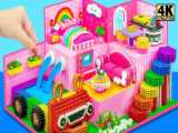 Build McDonalds House from Clay with Cute Bunk Bed  Giant Burger Pool  Kitchen