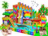 Satisfying DIY  Build Rainbow ECO House Has Double Rainbow Glitter Stairs And