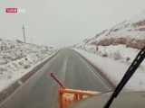 بارش برف در جاده بروجرد به اراک گردنه هیراب