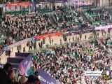 شعار (مرگ بر اسرائیل) در ورزشگاه دیدار ایران - فلسطین توسط هواداران