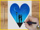 نقاشی پاستیل روغنی  چگونه طرحی از مناظر عاشقانه بکشیم