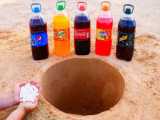 Giant Coca Cola  Mirinda  Sprite and Pepsi vs Mentos Underground